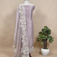 Kalasheel Luxe Lavender Handloom Organza Suit With Garden French Embroidery