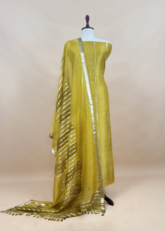 Premium quality kora silk unstitched suit with dupatta

