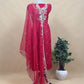 Classic Red Luxe Organza Silk Suit With 3d Appliqué, Dori And Gotapatti Handwork