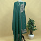 Green Handloom Dupion Silk Suit With Zardosi Handwork