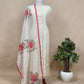 Shell White Pure Organza Embroidered Kurta with Hand painted Dupatta