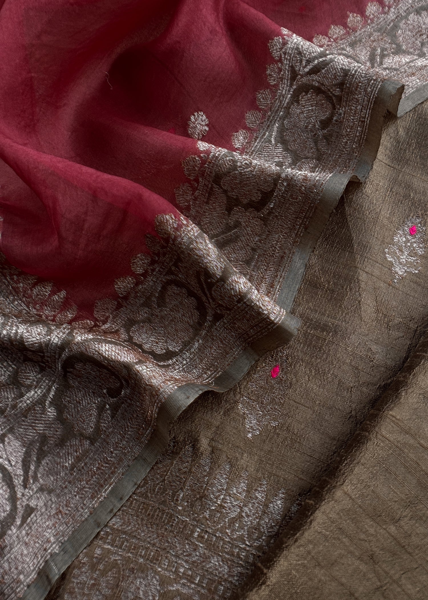 Buy Raw Silk Suit With Kora Silk contrast Dupatta

