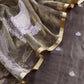 Mouse Handloom Tissue Silk Suit With Kadwa Weaves