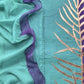 Turquoise And Violet Chanderi Kurta With Ombre Chiffon Dupatta With Dori Embroidery