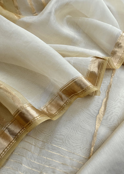 Luxury Handloom kora silk suit with dupatta