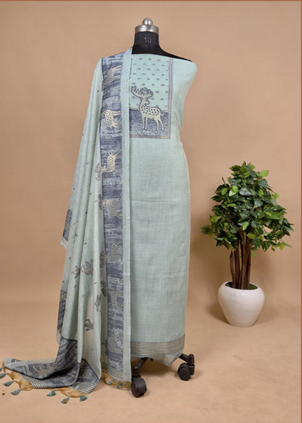 Jamdani Weaving Unstitched Suit With Dupatta