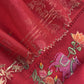 Red Chanderi kurta With Organza Dupatta Having Zari Pichwai Embroidery