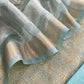 Blue Brocade Silk Kurta And Zari Panel Silk Dupatta