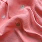 Pink Handloom Linen Silk With Kadwa Weaves