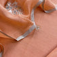 Orange Mulmul Suit And Dupatta In Dori work