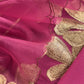 Pink Chanderi Kurta With Organza Dupatta Having Zari Embroidery