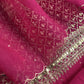 Rani Pink Pure Kora Silk Suit In Zardori Handwork