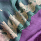 Violet and Emerald Green Desi Tussar Kurta and Organza Silk Dupatta With Banarasi Weaves