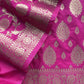 Rani Pink Banarasi Katan Silk Suit With Dupatta