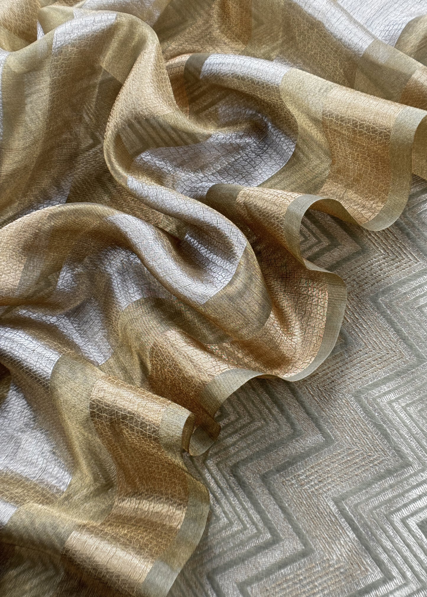 Indian traditional wear unstitched brocade silk fabric