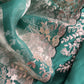Green Silk Unstitched Suit With Pitta Work