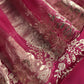 Rani Pink Silk Unstitched Suit With Pitta Work