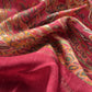 Red Maheshwari Silk Suit Fabric With Floral Dupatta And Kantha Stitch Hand Embroidery