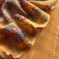 Yellow Maheshwari Silk Suit Fabric With Floral Dupatta And Kantha Stitch Hand Embroidery