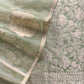 Green Banarasi Silk Brocade Suit With Organza Dupatta
