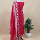 Red Pura Organza Silk Suit With Floral Dupatta