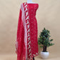 Red Pura Organza Silk Suit With Floral Dupatta