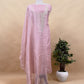 Taffy Pink Handloom Tissue Silk Suit Fabric With Dabka And Gotapatti Handwork