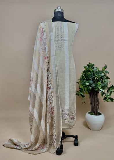 linen unstitched suit gifting for woman 