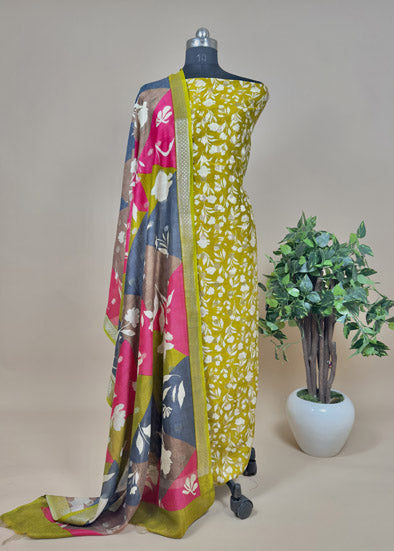 Maheshwari Silk Suit With Dupatta