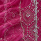 Hot Pink Glass Tissue Three-Piece Wedding Suit Fabric With Hand Work