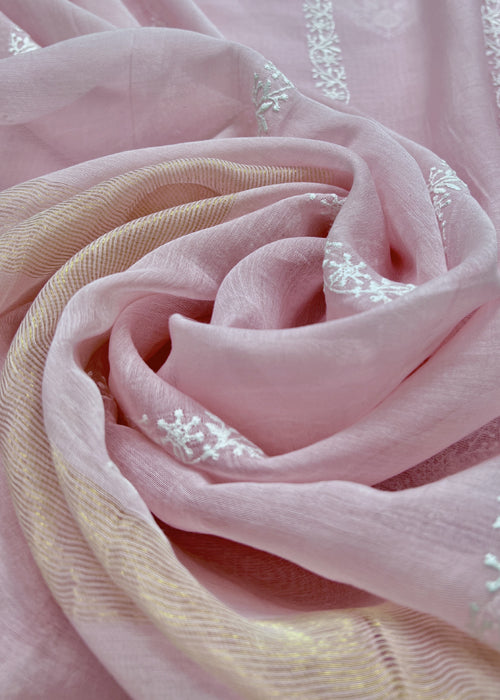 Pink Shree Niketan  Embroidered Chanderi Suit
