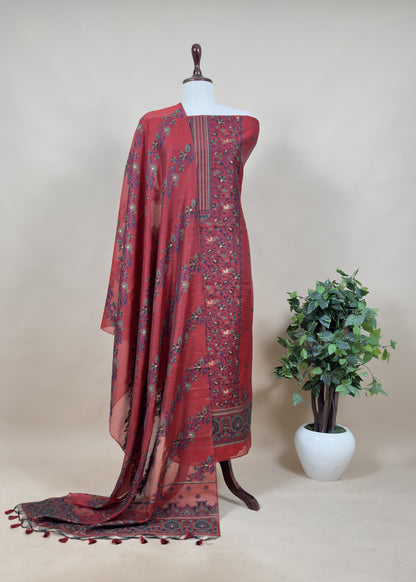 Summer wear Suit Pure Chanderi Fabric

