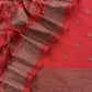 Sindoor Red Georgette Silk Suit Fabric With Shikagarh Zari weaving