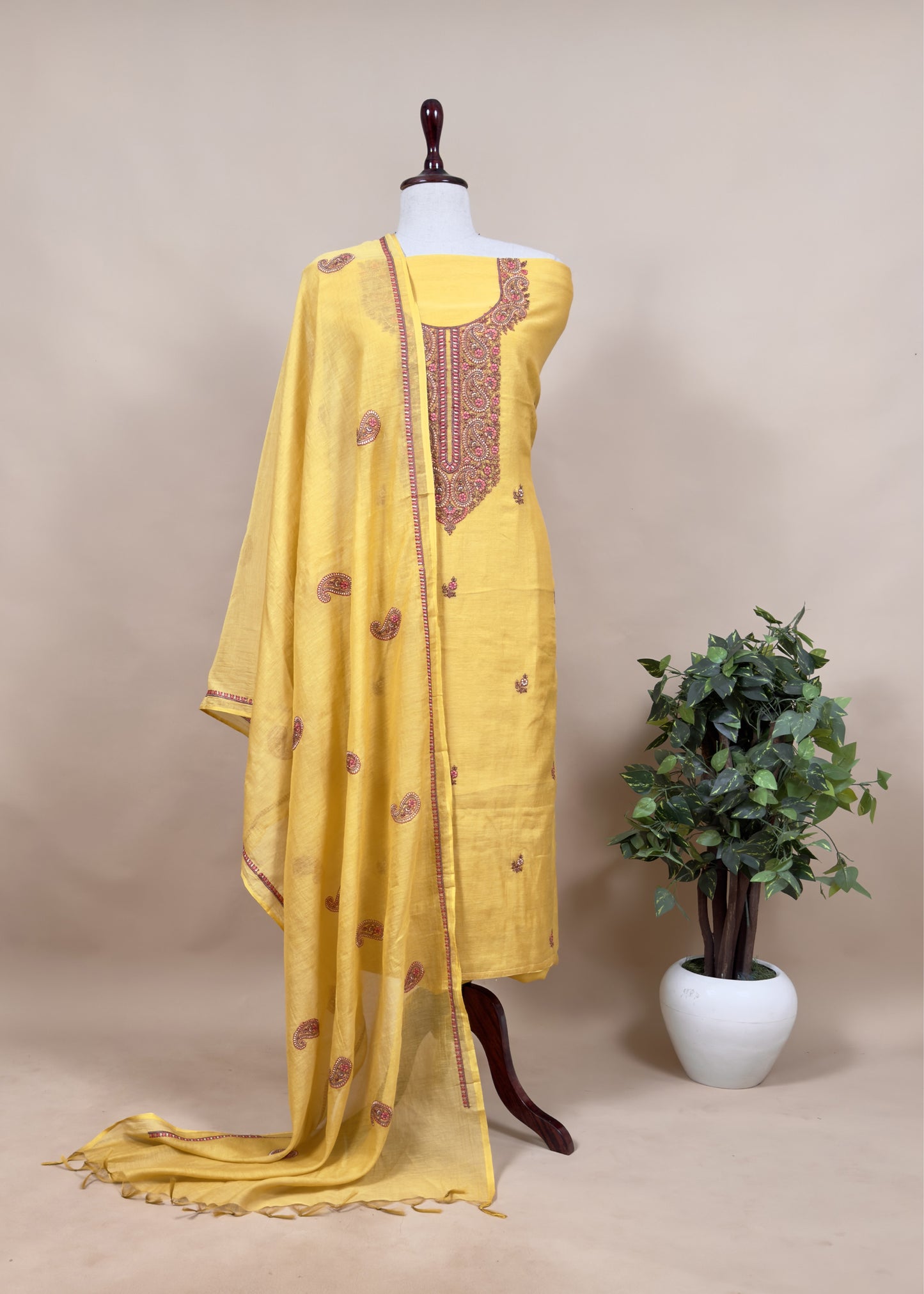 Summer wear Suit Pure Chanderi Fabric

