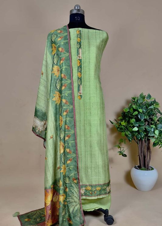 Chanderi silk suit  with dupatta 