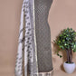 Brown Hand Block Cotton Suit With Chanderi Dupatta