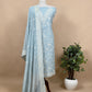 White Summer Spring Mul Chanderi Suit Set With Peacocks And Floral Resham Embroidery