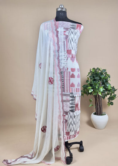 Pure Cotton Unstitched Suit With Dupatta