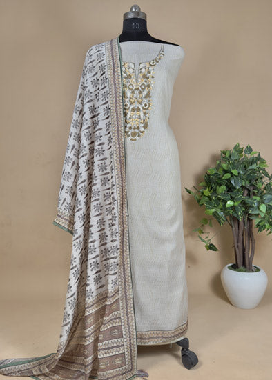 Chanderi Cotton Suit Kantha Stitch Work