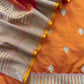 Orange Dhup Chaav Pure Katan Silk Suit Fabric With Meenakari Zari Weaving