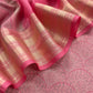 Candy Pink Pure Silk Suit with Meenakari multicolour weaving
