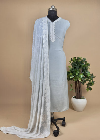 Pure Muslin Suit With Dupatta