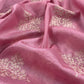 Pinkish Purple Munga Tussar Suit With Banarasi Zari Weaving and Pitta Work