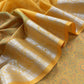 Yellow Pure Silk Suit with Meenakari multicolour weaving