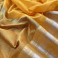 Yellow Pure Silk Suit with Meenakari Multicolour Weaving