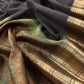 Black Pure Silk Suit with Meenakari Multicolour Weaving