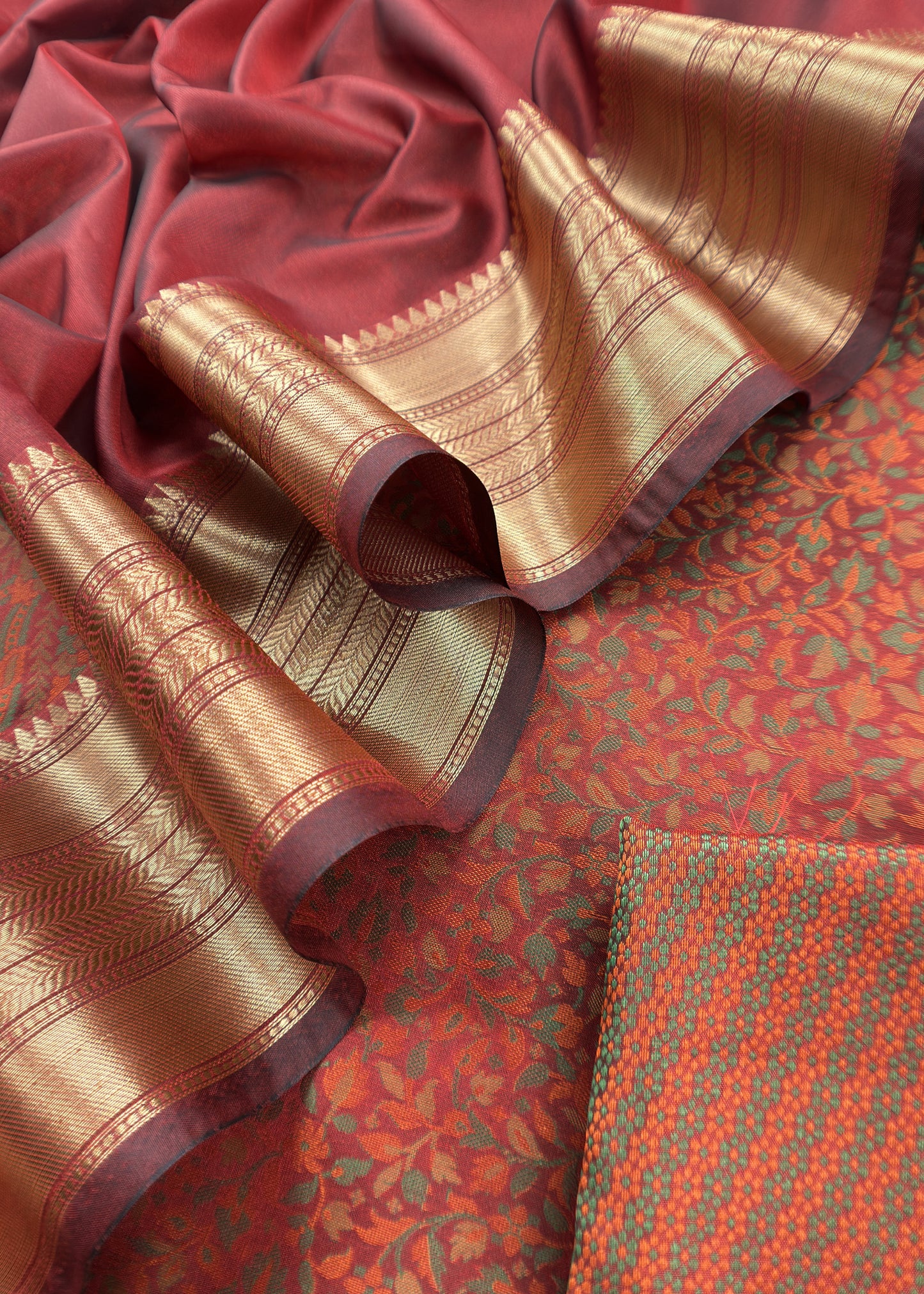 Maroon Pure Silk Suit with Meenakari Kani weaving
