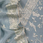 Light Blue Summer Spring Mul Chanderi Suit Set With Resham Embroidery