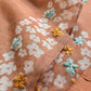 Orange Chanderi Cotton Suit With Kantha Stitch Work