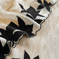 Beige With Black Pure Tissue Silk Suit With Beautiful Floral Applique Work